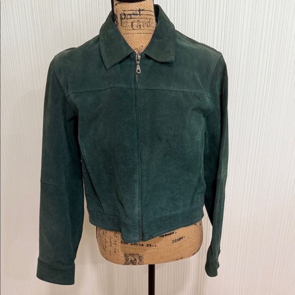 Gorgeous Forest Green Suede Zip Jacket